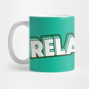 Retro Relax Word Art with Stripes Mug